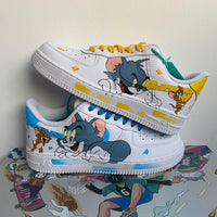 Custom Air Force 1 White With Tom And Jerry Cartoon Pattern