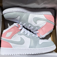Custom Air Jordan 1 Grey White Pink