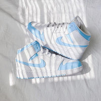 Custom Jordans White Baby Blue