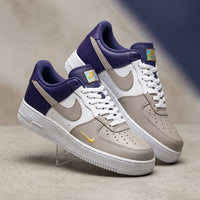 Hand Painted Grey Navy Custom Air Force 1 Sneakers