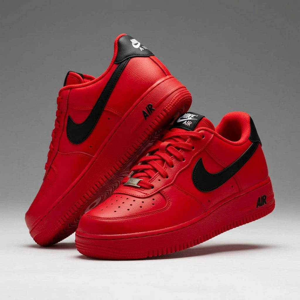 Hand Painted Tiger Red Custom Air Force 1 Sneakers