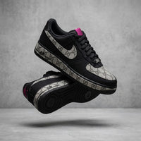Hand Painted Custom Black Air Force 1 Sneakers