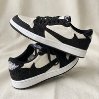 Hand Painted Black & White Custom Air Jordan 1 Sneakers