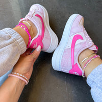 Hand Painted Pink Custom Air Force 1 Sneakers
