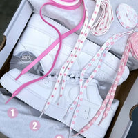 Hand Painted Cherry Blossom Custom Air Force 1, Cute Aesthetic White & Light Pink Floral Custom Sneakers for Women with Optional Matching Shoelaces