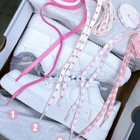 Hand Painted Pink Cherry Blossom Custom Air Force 1, Aesthetic Floral White Custom Sneakers for Women, Cute Casual Fashion Shoes With Multiple Shoelace Options