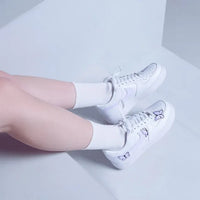 Unique Hand Painted Lavender Butterfly White Custom Air Force 1 Custom Sneakers Women's Aesthetic Comfortable Casual Daily Skate Shoes