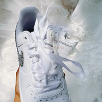 Custom Rhinestone Bridal Air Force 1 Sneakers