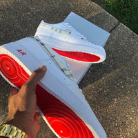 Hand Painted Plaid Red Sole Custom Air Force 1 Sneakers