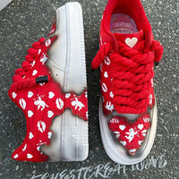 Hand Painted Red Cupid Custom Air Force 1 Sneakers