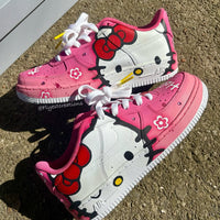 Hand Painted Hello Kitty Pink Custom Air Force 1 Sneakers