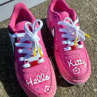 Hand Painted Hello Kitty Pink Custom Air Force 1 Sneakers