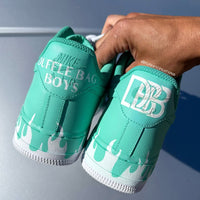 Hand Painted Mint Green Flame Custom Air Force 1s