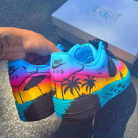 Hand Painted Beach Sunset Custom Air Force 1 Sneakers