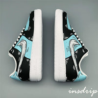 Black Blue Cartoon Custom Air Force 1