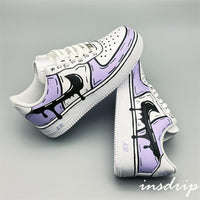 Purple Cartoon Drip Custom Air Force 1