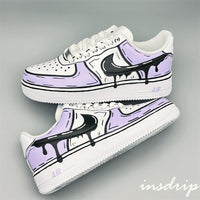 Purple Cartoon Drip Custom Air Force 1