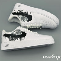 Black Rose Drip Custom Air Force 1