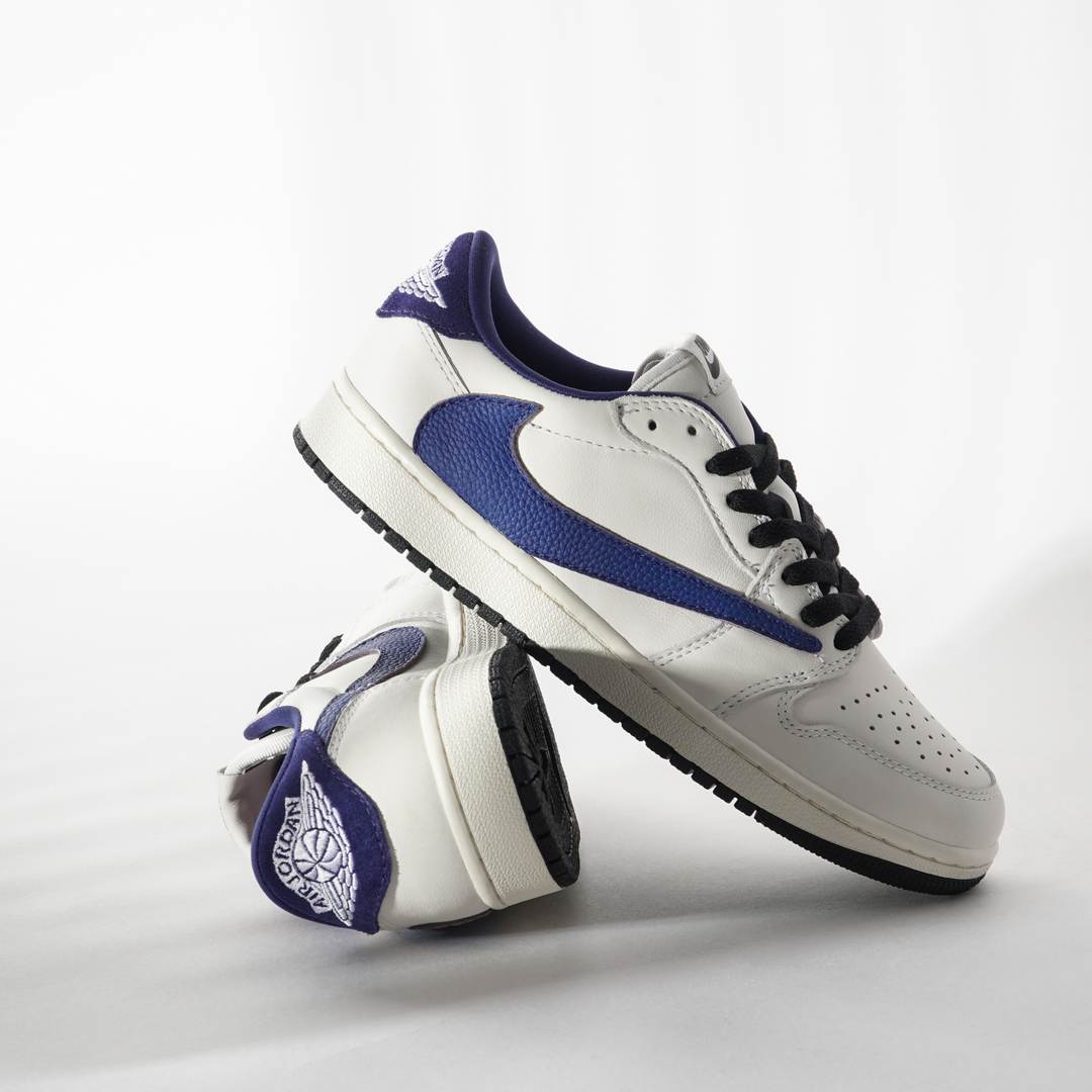 Reversion Swoosh Blue White TS Custom Air Jordan 1 Low
