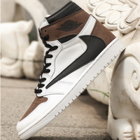Reversion Swoosh Mocha Black White TS Custom Air Jordan 1 High