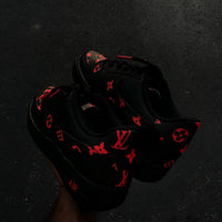 Hand Painted Black Red Custom Air Force 1 Sneakers