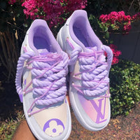 Custom Hand Painted Purple Air Force 1 Sneakers