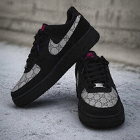 Hand Painted Custom Black Air Force 1 Sneakers