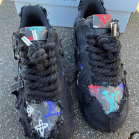Hand Painted Distressed Denim Custom Air Force 1 Sneakers