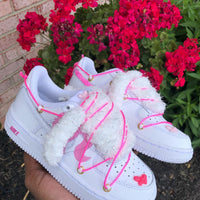 Hand Painted Pink Barbie Custom Air Force 1 Sneakers