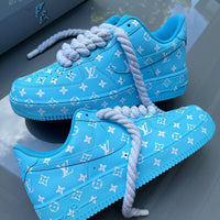 Hand Painted Light Blue Custom Air Force 1 Sneakers