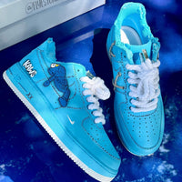 Hand Painted Blue Kaws Custom Air Force 1 Sneakers
