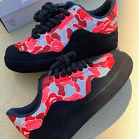 Custom Hand Painted Camo Air Force 1 Sneakers