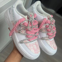 Hand Painted Pink Custom Air Force 1 Sneakers Collection