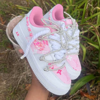 Hand Painted Pink Custom Air Force 1 Sneakers Collection