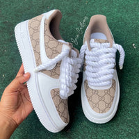 Handmade Custom Air Force 1 Rope Lace Sneakers
