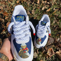 Hand Painted Custom Polo Bear Air Force 1 Sneakers