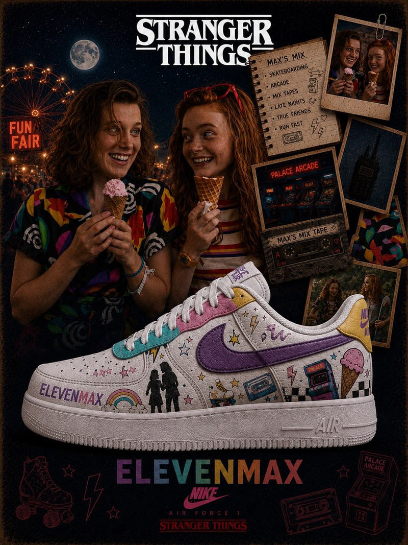 Hand Painted Stranger Things Custom Air Force 1 Sneakers