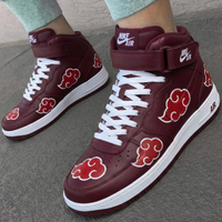 Custom AF 1s Shoes Akatsuki Clouds Maroon White