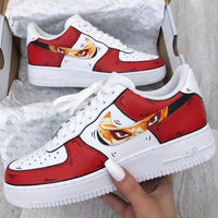 Custom AF 1s Shoes Anime Eyes Cartoon Design Red Yellow