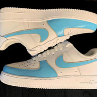 Custom AF 1s Shoes Baby Blue Accents
