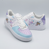 Custom AF 1s Shoes Bears Hearts Balloons Baby Blue Baby Purple Cinnamoroll