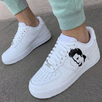 Custom AF 1s Shoes Black Portrait White Black