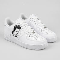 Custom AF 1s Shoes Black Portrait White Black