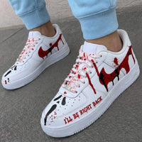 Custom AF 1s Shoes Blood Drip Splatter Scary Scream Black Red