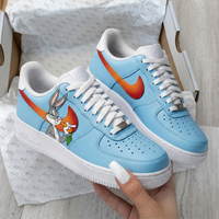 Custom AF 1s Shoes Bugs Bunny Baby Blue Orange