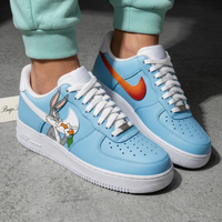 Custom AF 1s Shoes Bugs Bunny Baby Blue Orange