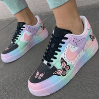 Custom AF 1s Shoes Butterfly Pastel Pink Mint Green