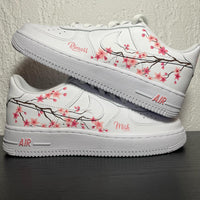 Custom AF 1s Shoes Dreamy Pastel Cherry Blossom Pink Pattern