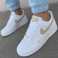 Custom AF 1s Shoes Elegant Beige Gold