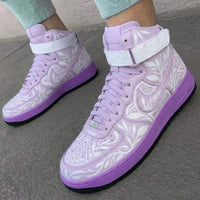 Custom AF 1s Shoes Ethereal Light Purple White Floral